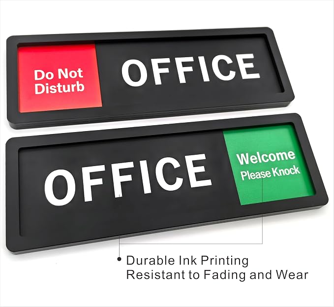 Office Sign – Do Not Disturb/Knock Welcome Slide Switch Sign, Premium Durable - Image 3