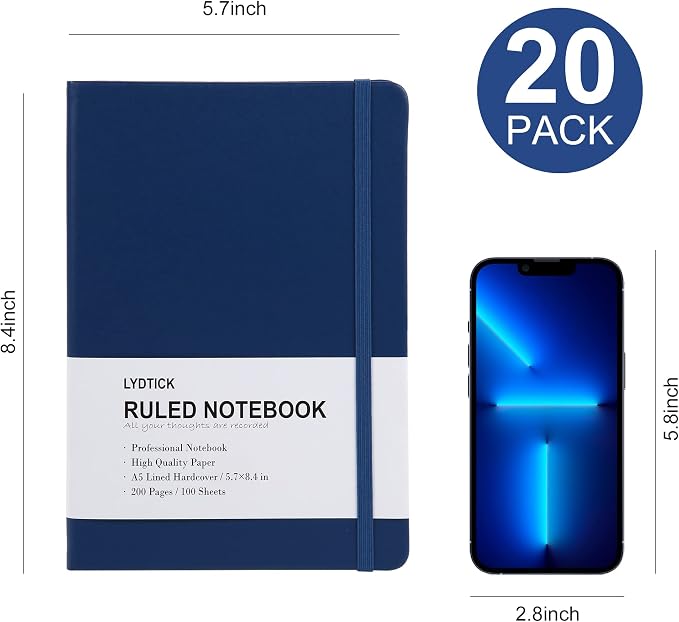 LYDTICK 20 Pack Journals for Writing College Ruled Notebooks Journal in Bulk - Image 2
