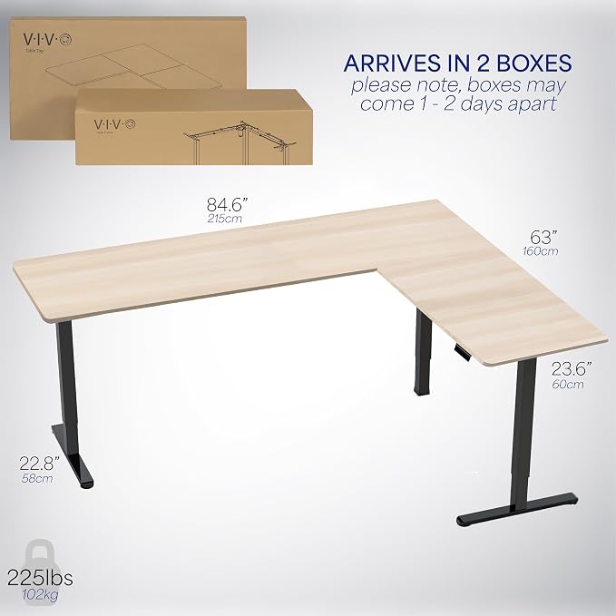 VIVO Electric Corner 84 x 63 inch L-Shaped Standing Desk, Memory Height - Image 6