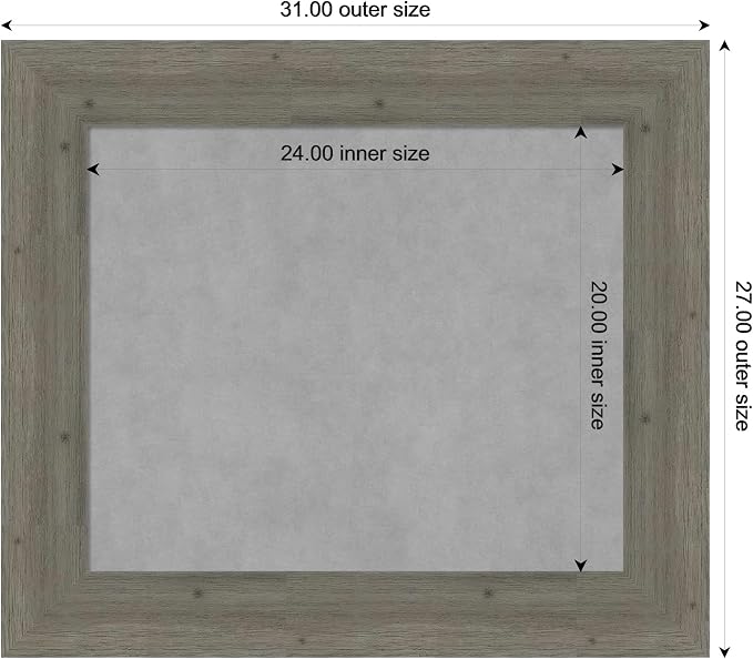 Amanti Art Grey Framed Magnetic Board 27x31 Medium Vision Board - Image 3
