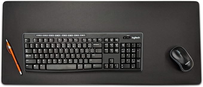 Black Leatherette 30" x 12.5" Keyboard/Mouse Desk Mat - Image 6