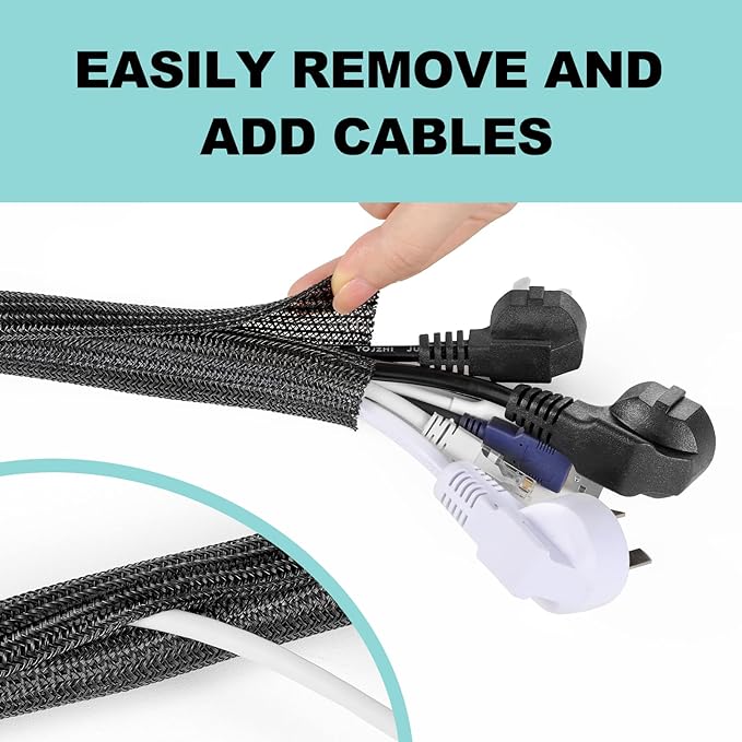 AGPTEK Cable Sleeve Cover, 10ft - Image 5