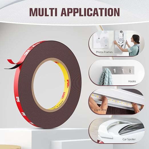 Double Sided Tape, Heavy Duty Mounting Tape Waterproof Foam Tape, 32FT Length - Image 7