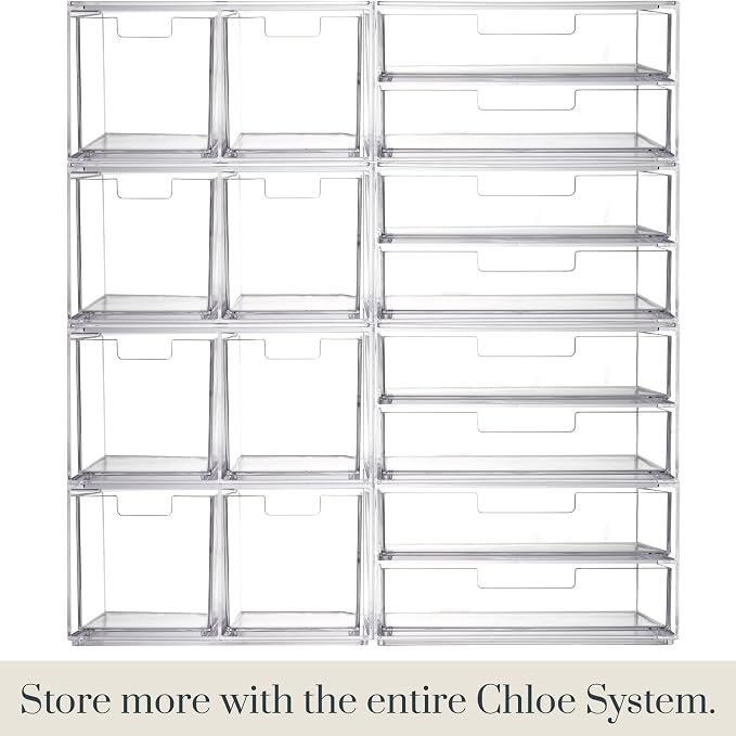 STORi Chloe Space-Saving Clear Drawer Organizer Sort Office, Beauty Supplies - Image 7