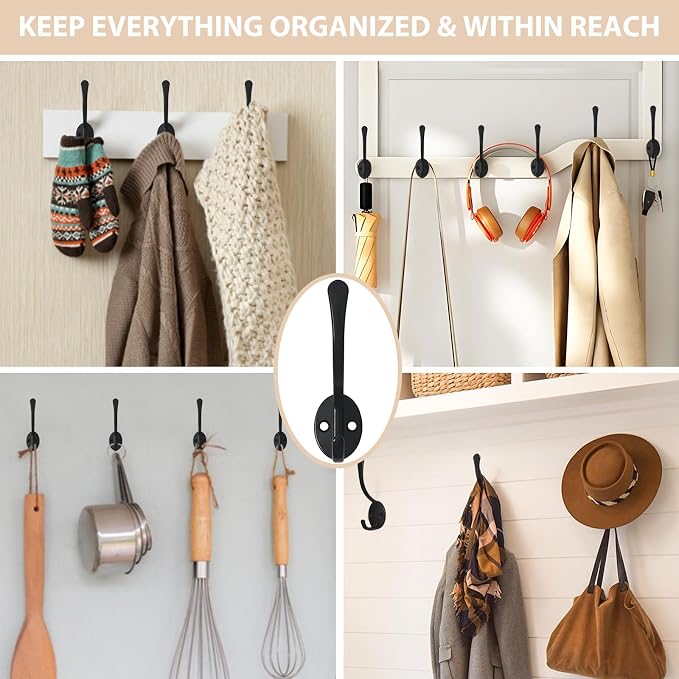 Homanu 14 Pack Coat Hooks Wall Mounted - Image 2