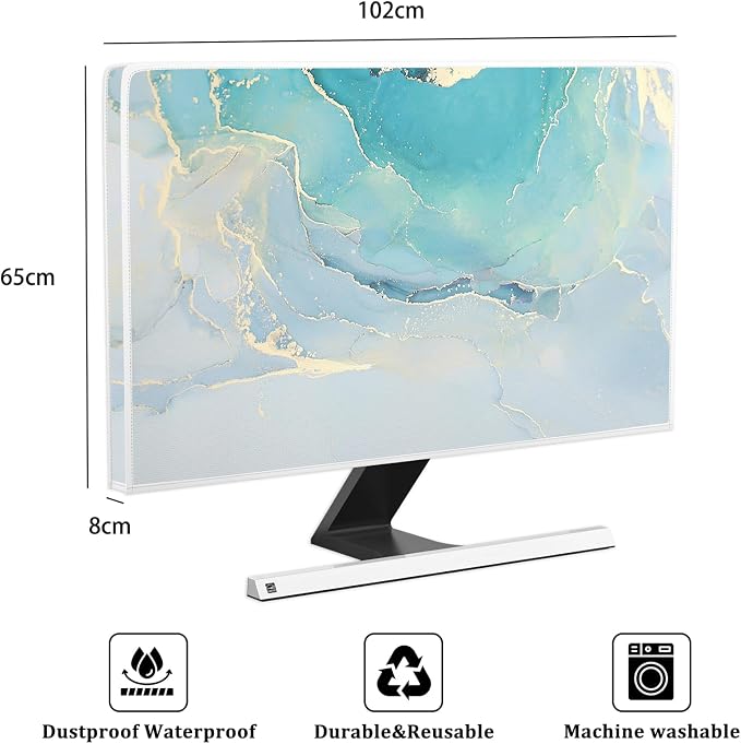 Baocicco Blue Green Marble TV Display Screen Cover 40, 42，43 Inch Creative - Image 2