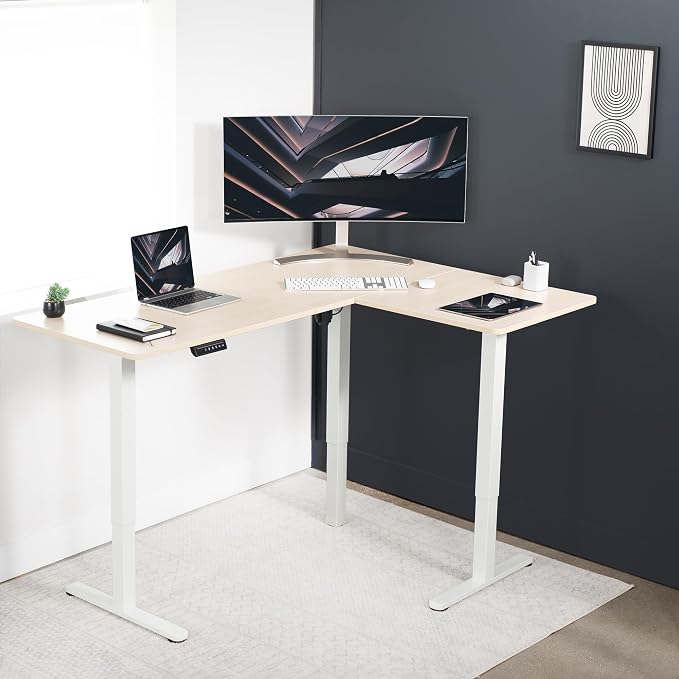 VIVO Electric Corner 63 x 47 inch L-Shaped Standing Desk, Memory Height - Image 8