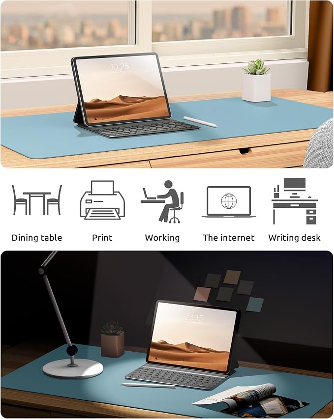 YSAGi Leather Desk Protector, Office Mat, Large Mouse Mat, Non-Slip PU Leather - Image 6