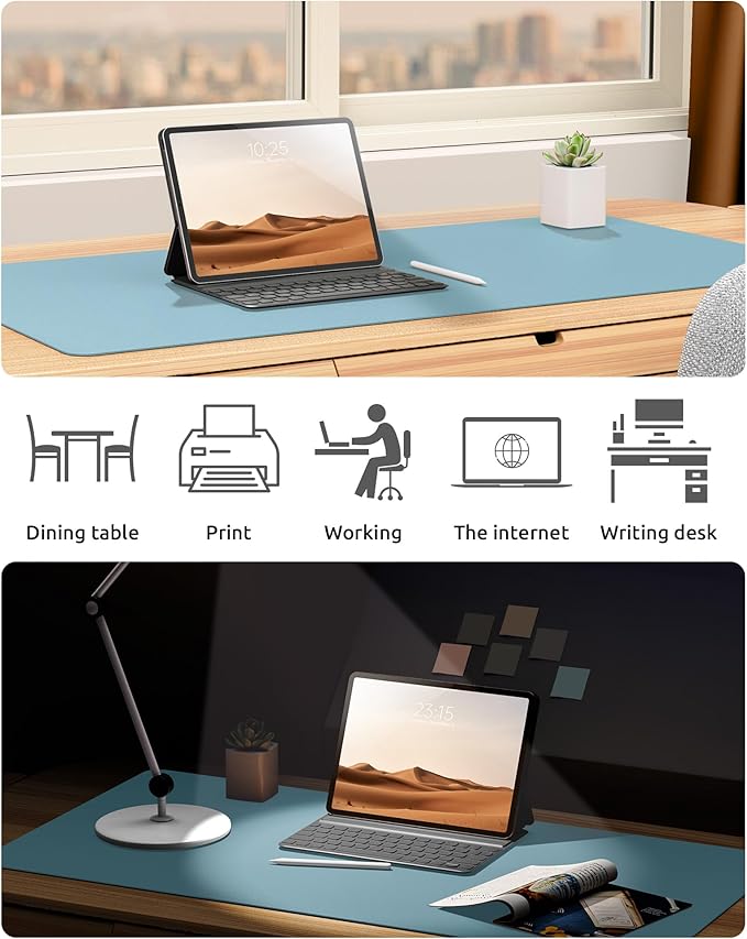 YSAGi Leather Desk Protector, Office Mat, Large Mouse Mat, Non-Slip PU Leather - Image 6