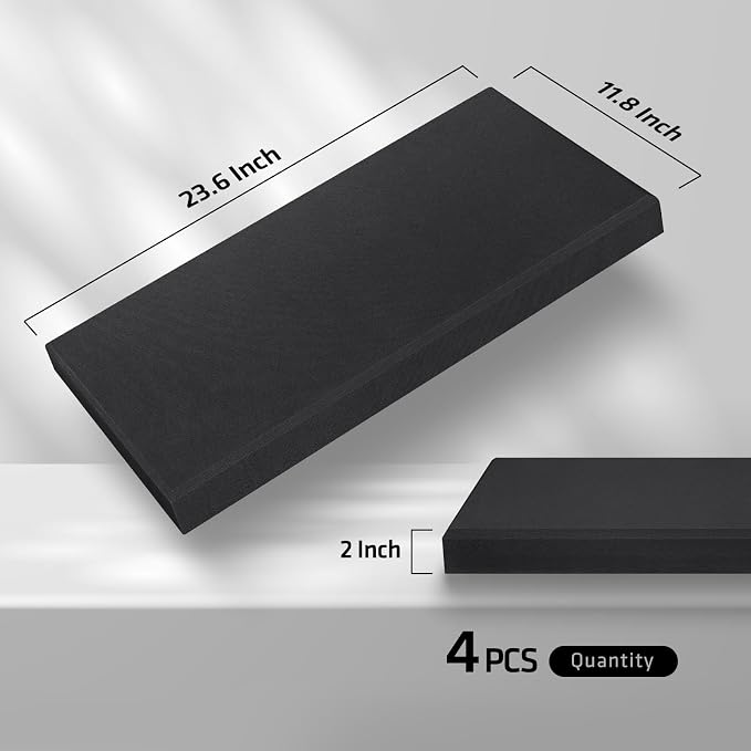 23.62" X 11.81" X 2" Fiberglass Wall Panel, 4 Pack Acoustic Panels, Acoustic - Image 3