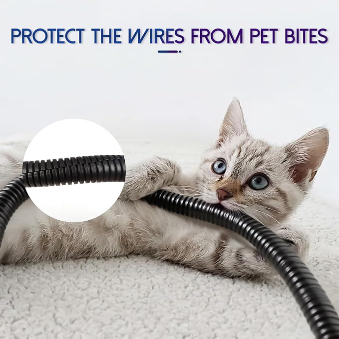 Split Wire Loom Tubing, 25 ft Cord Protectors from Pets No Chew, Flexible Wire - Image 7