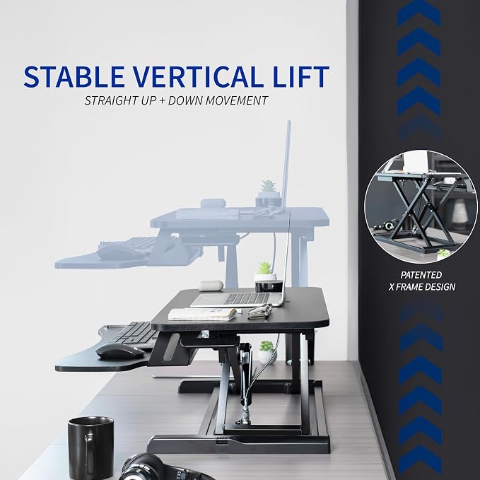 VIVO 28 inch Desk Converter, K Series, Height Adjustable Sit to Stand Riser - Image 5