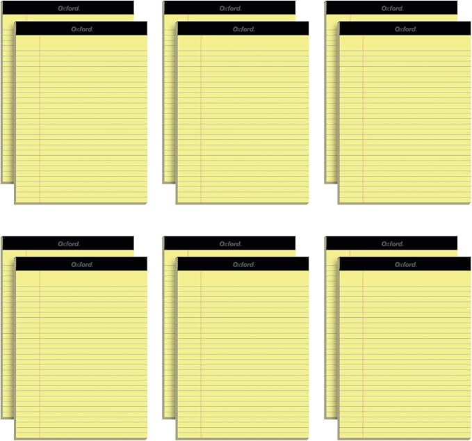 Oxford Premium Legal Pads, 12 Pack, Premium Note Pads, 50 Legal Rule 8.5" x 11" by Oxford