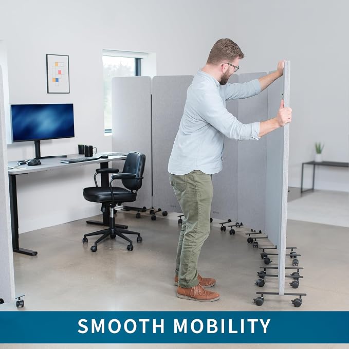 VIVO Freestanding 72 x 66 inch Privacy Panel, Mobile Cubicle Divider, x3 24 - Image 4