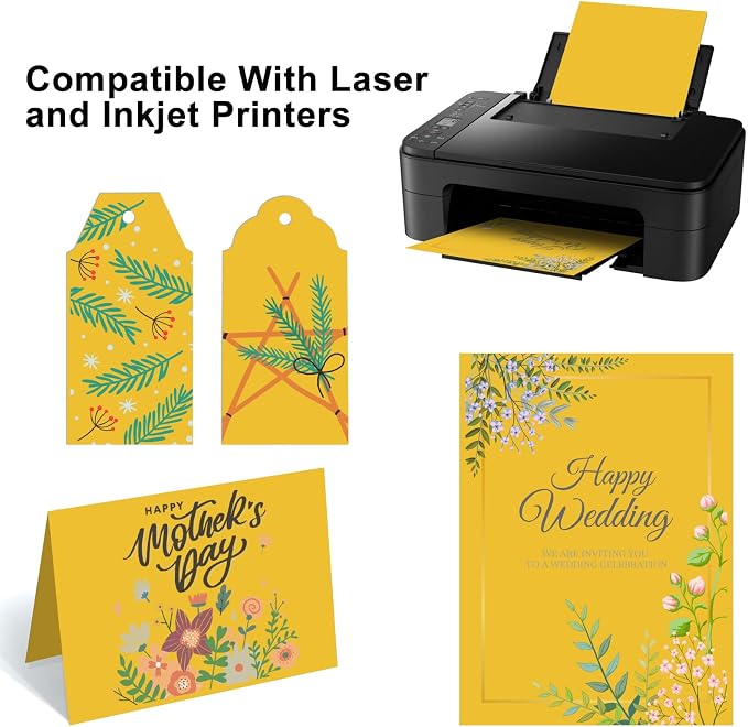 OcePor 100 Sheets Yellow Cardstock Paper, Colored Printer Paper 8.5 x 11 - Image 5