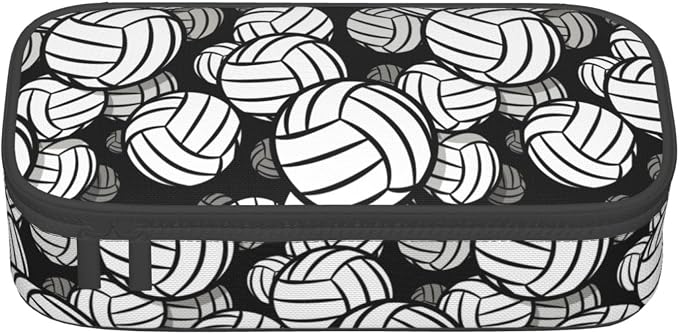 HKHEHOP Volleyball Ball Pattern Pencil Case Big Capacity Storage Pencil Pouch - Image 2