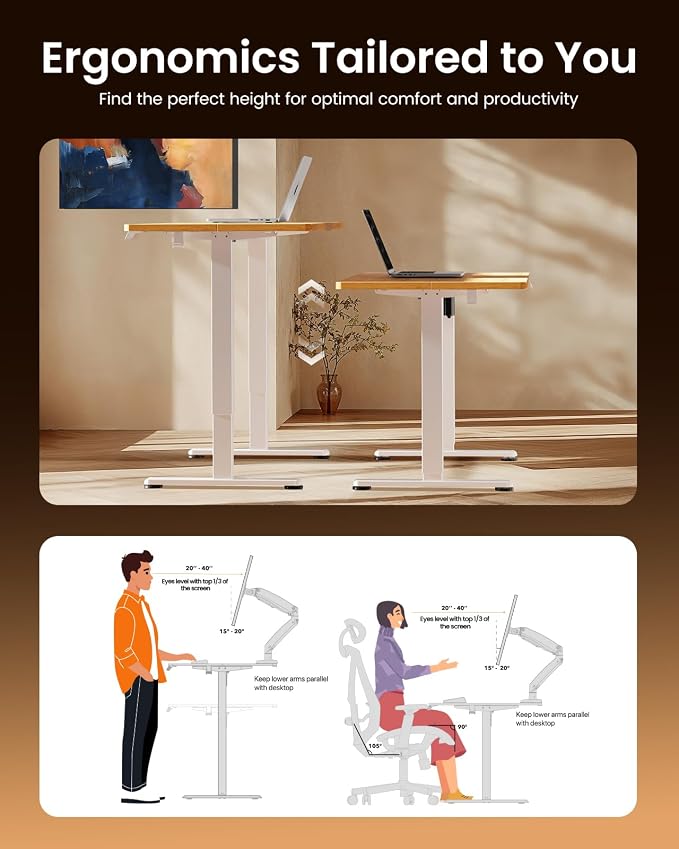 ErGear Height Adjustable Electric Standing Desk, 55 x 28 Inches Sit Stand up - Image 7