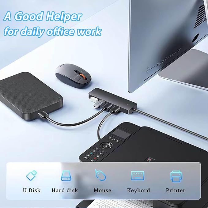 VIENON USB C Hub with 4 USB 3.0 Femal Ports, USB Extender - Image 5