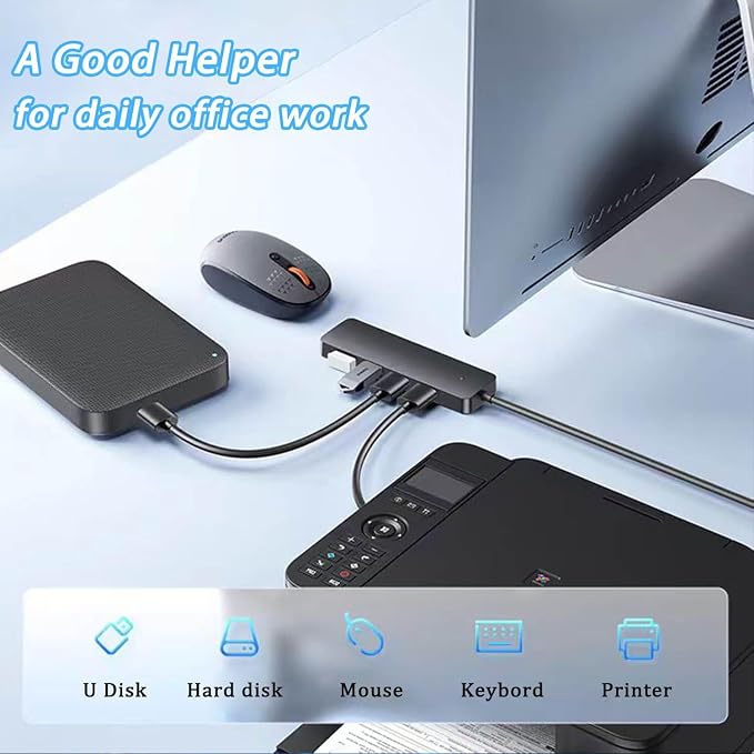 VIENON USB C Hub with 4 USB 3.0 Femal Ports, USB C Splitter USB Extender - Image 5