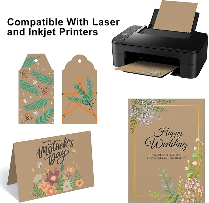 OcePor 100 Sheets Brown Cardstock Paper, Colored Printer Paper 8.5 x 11 - Image 5