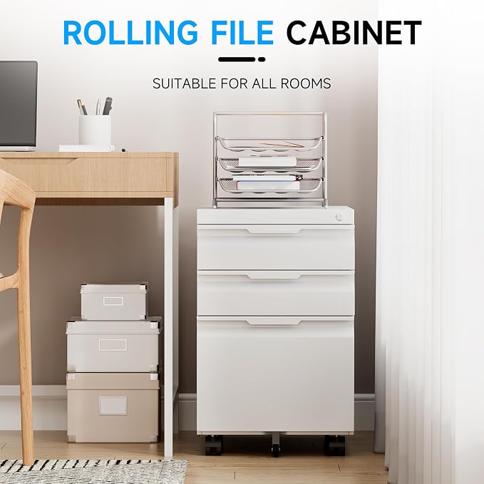 Bestoo 3-Drawer Mobile File Cabinet - Image 4