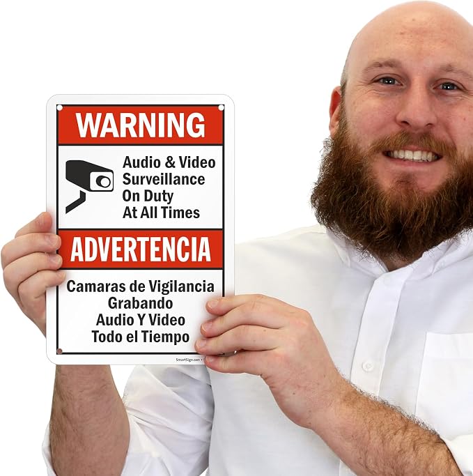 SmartSign 2-Pack 'Warning Audio And Video Surveillance On Duty At All Times' - Image 2