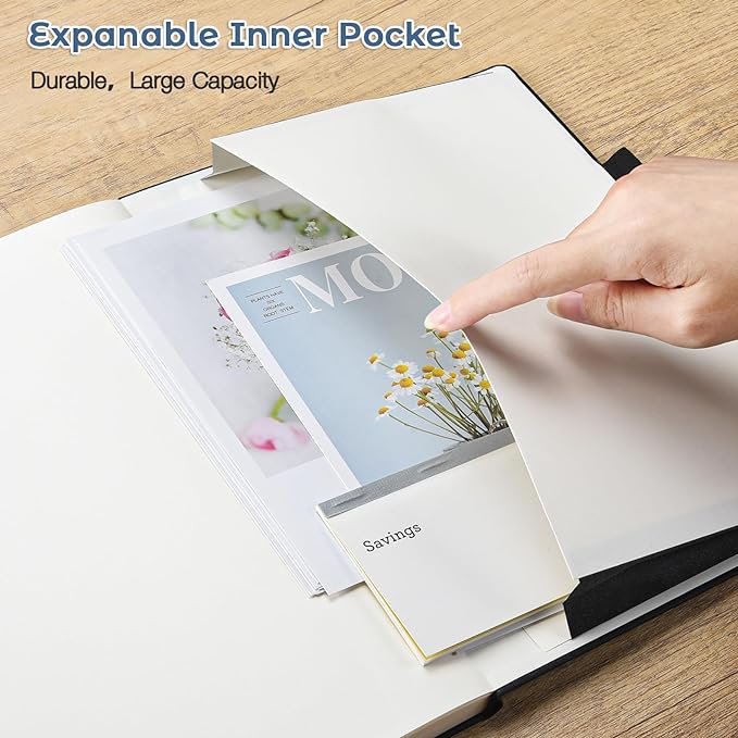 Lined Journal Notebook, 8.5" x 11" Hardcover Leather Notebook - Image 4