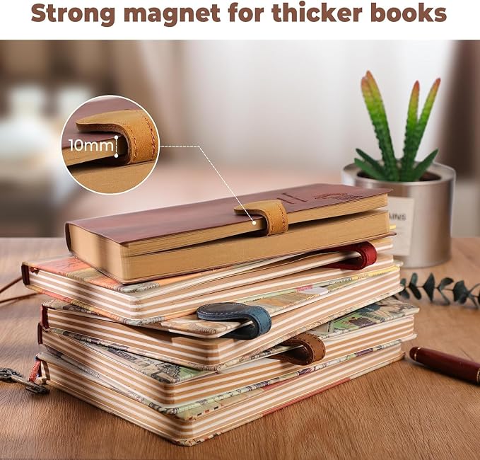 Personalized Magnetic Leather Bookmark, 26 Letters Custom Bookmarks, Handmade - Image 6