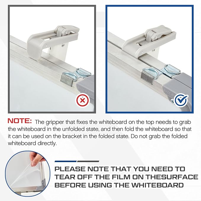 40" x 60" Rolling Whiteboard Foldable Dry Erase Board - Image 3
