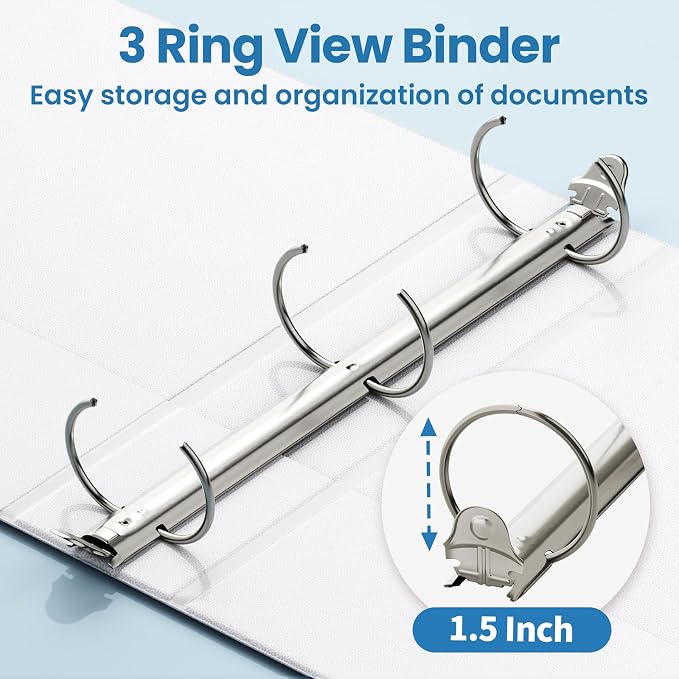 SUNEE 3 Ring Binders 1.5 Inch 10 Pack - Image 3