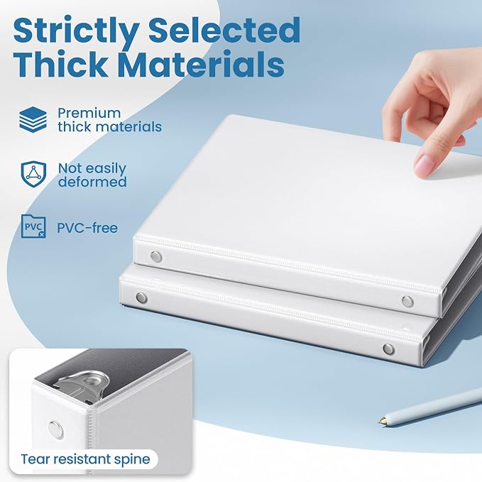 SUNEE White Binders 1/2 Inch 36 Pack Bulk - Image 4