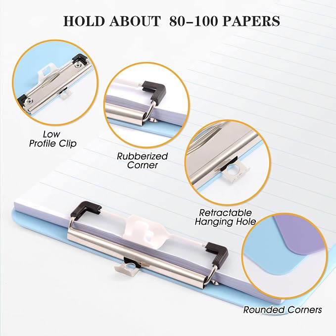 TFDLCG zm Clipboard with Pen Holder, Standard Letter Size A4, Thickened Clip - Image 5