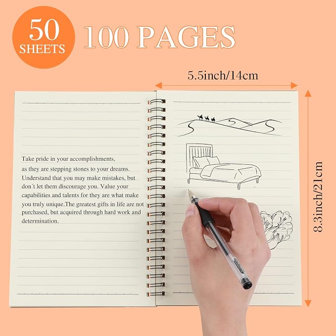 Yahenda 36 Pcs Spiral Notebook Bulk A5 Journal Lined 8.3'' x 5.5'' Writing - Image 4