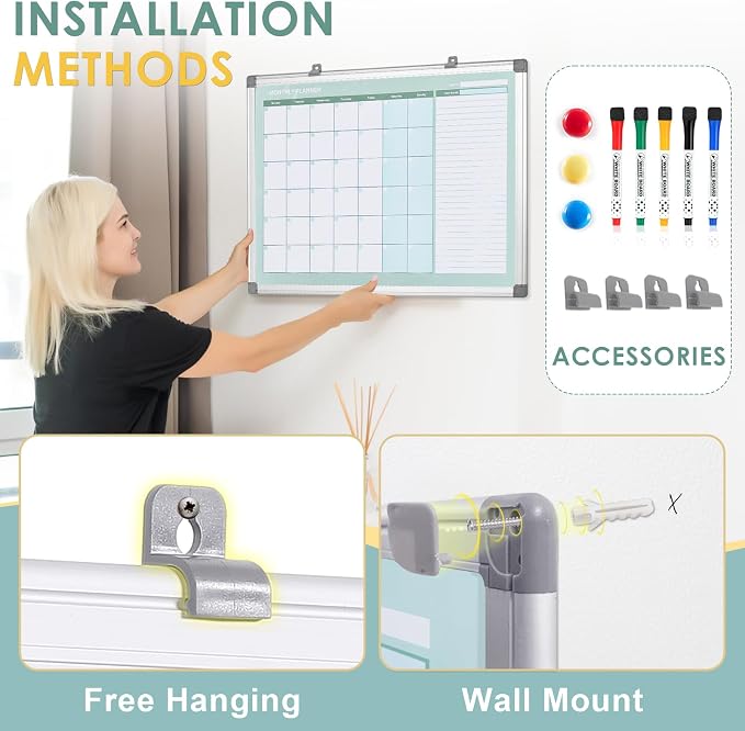 MAKELLO Dry Erase Calendar for Wall 24" x 18", Kitchen and Bedroom - Image 6