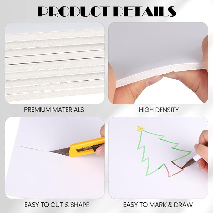 Elcoho 4 Pack White Foam Board, 24 x 36 Inch Acid-Free Foam Core Board - Image 3