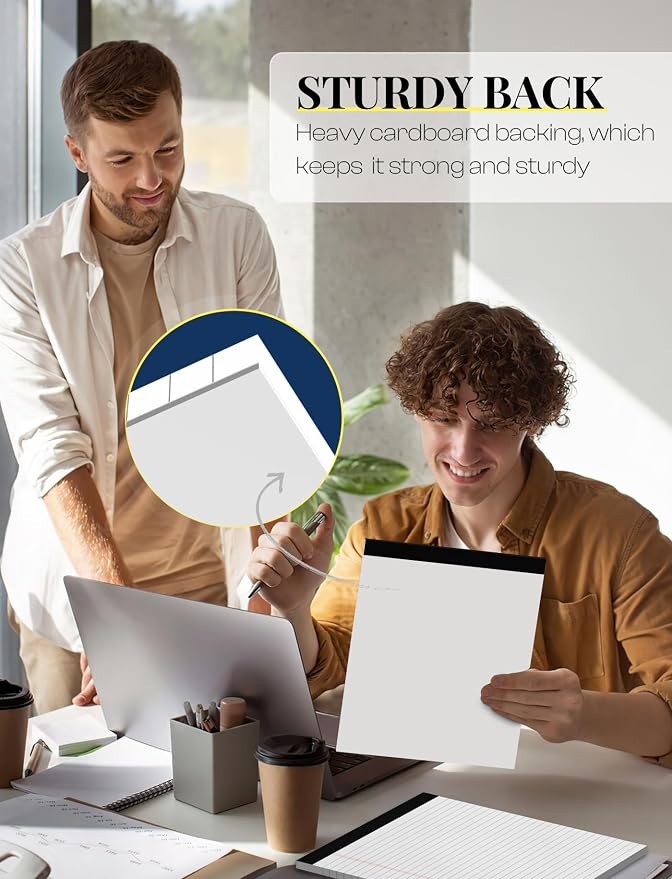 6 Pack 8.5 x 11 Legal Pads for Office Supplies Paper Pads 8.5 x 11 White Note - Image 4