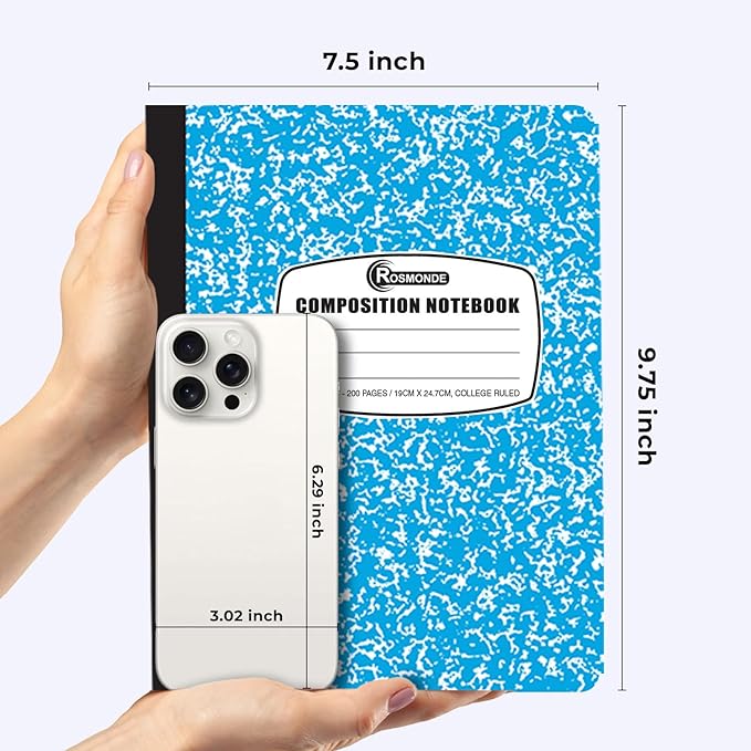 Rosmonde 50 Pack Bulk Composition Notebooks College Ruled, 200 Pages, 9-3/4 x - Image 3