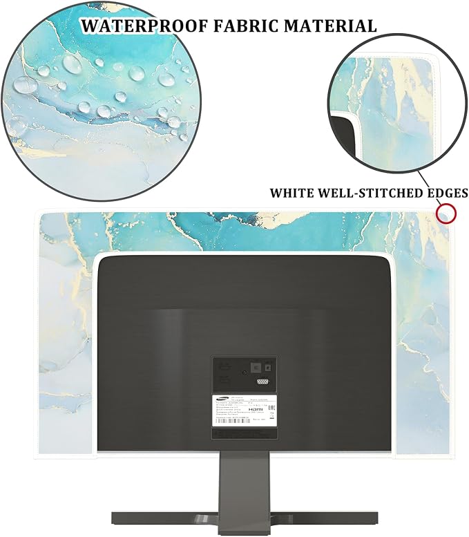Baocicco Blue Green Marble TV Display Screen Cover 40, 42，43 Inch Creative - Image 3