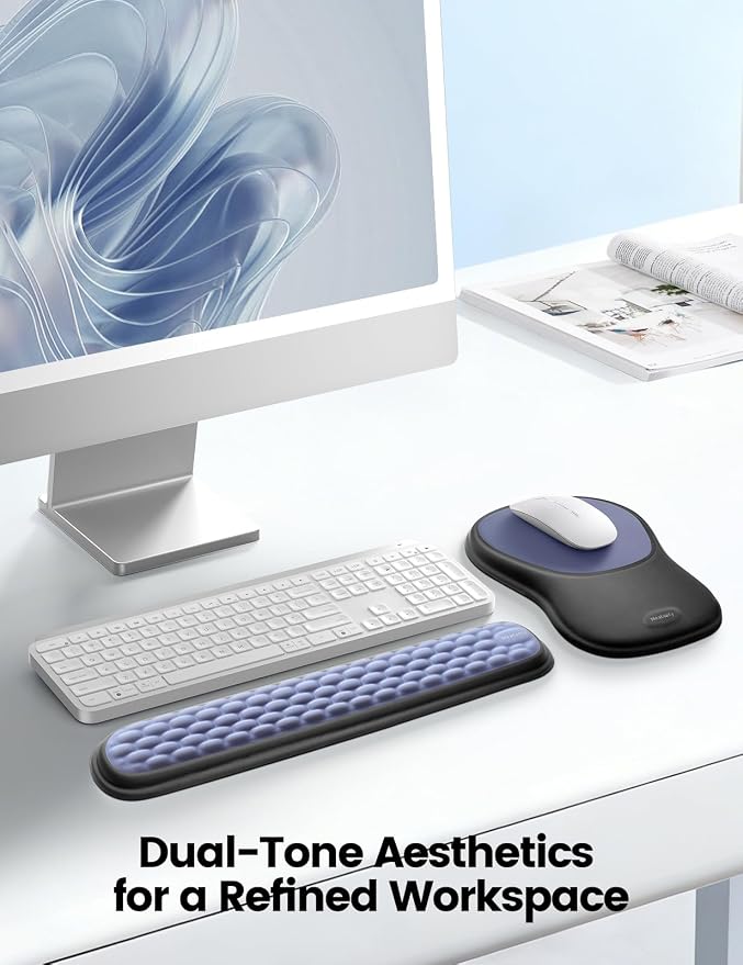 meatanty Keyboard and Mouse Pad Wrist Rest Set, Ergonomic Wrist Pad Support - Image 4