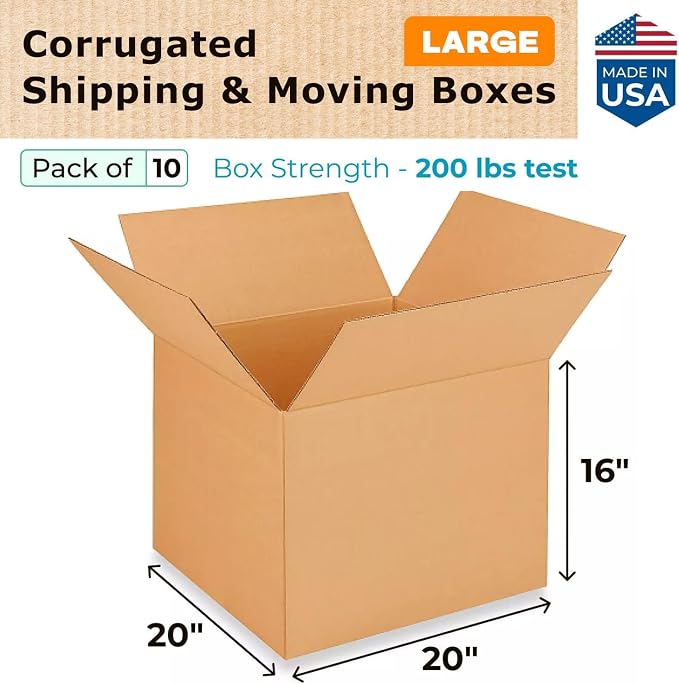 Extra Large Shipping & Moving Boxes 20x20x16 inches - Image 2