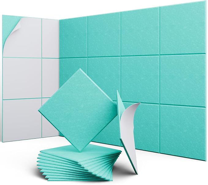 UNECHO 12 Pack 12" X 12" X 0.4" Acoustic Panels by UNECHOACOUSTIC