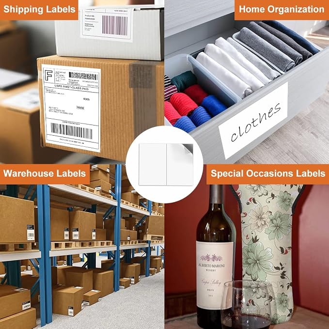 BESTEASY 16000 Half Sheet Self Adhesive Shipping Labels, Laser/Ink Jet White - Image 7