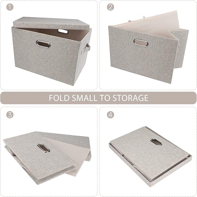 Graciadeco Large 17" 36 Quart Collapsible Stackable Storage Bins - Image 5