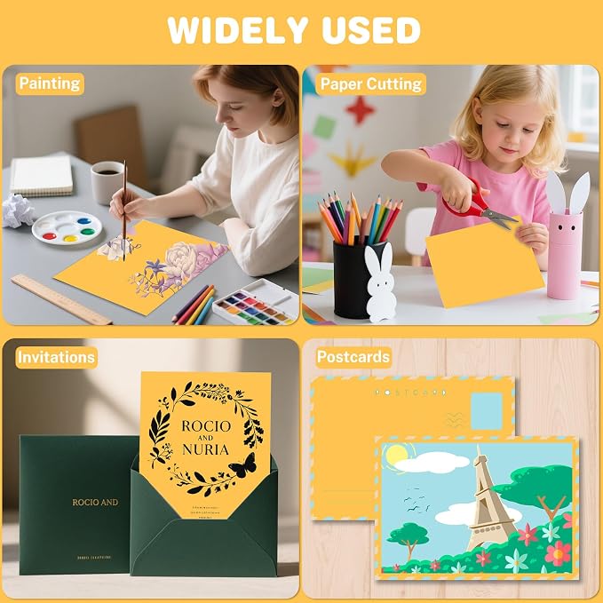 Cardstock 8.5 X 11, 40 Sheets Yellow Card Stock, 75lb/ 200gsm Copy Paper - Image 7