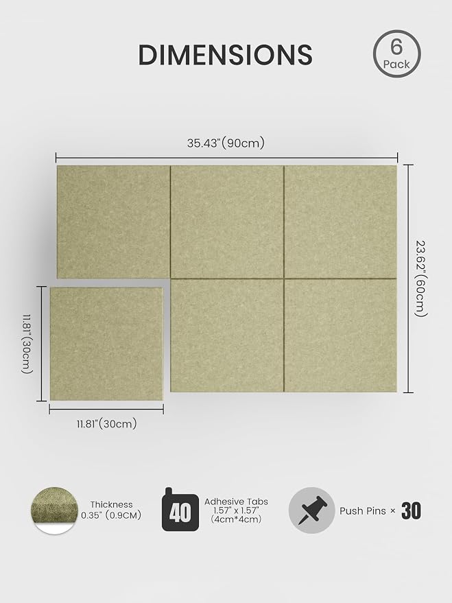 Bumusty Large Cork Board 36"x24" Alternative - Image 2