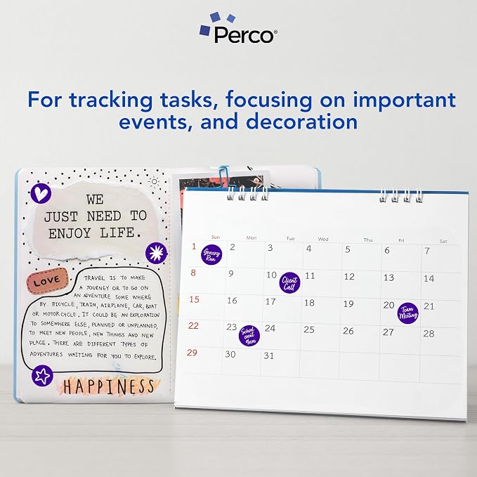 Perco Purple 1-Inch Perforated Circle Dot Sticker Labels — 10 Rolls, 000 Round - Image 3