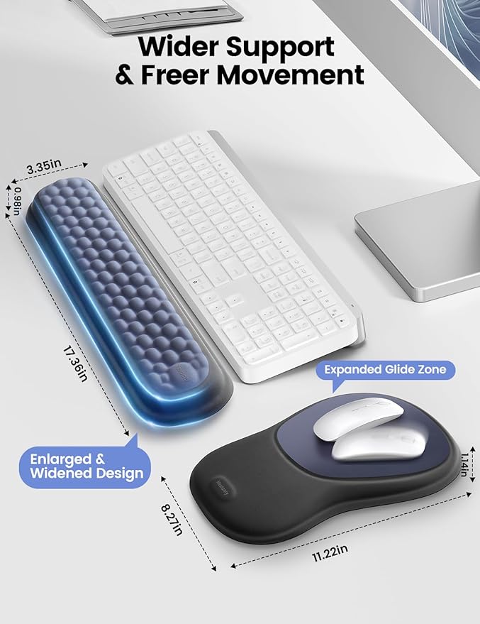 meatanty Keyboard and Mouse Pad Wrist Rest Set, Ergonomic Wrist Pad Support - Image 5