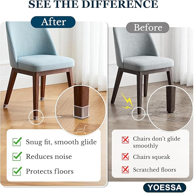 32 Pcs Chair Leg Floor Protectors Square, Floor Protectors - Image 2