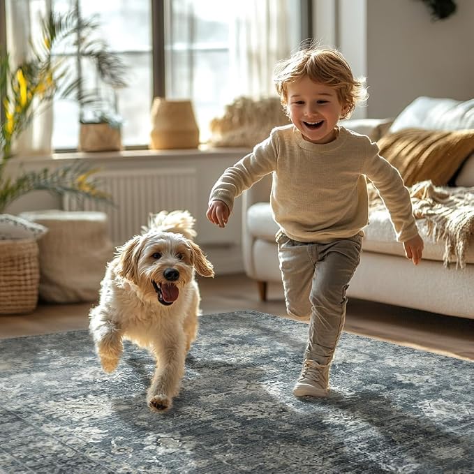 GENIMO Runner Rug 2'6''x6 Non Slip Machine Washable Vintage Hallway Runner Rug - Image 4