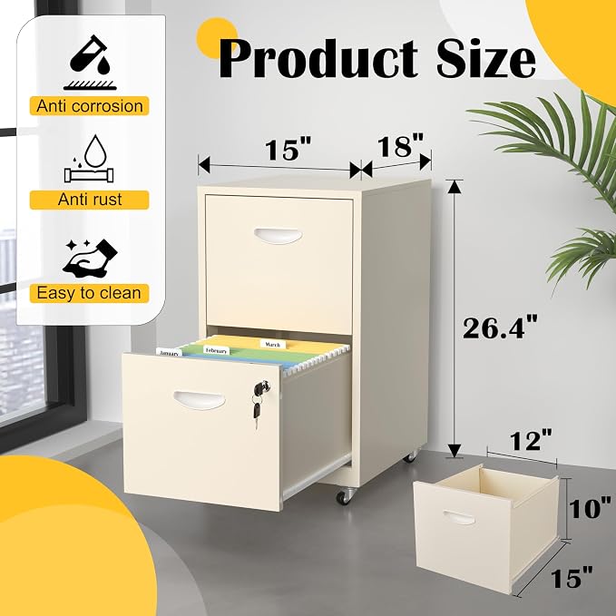 SteeLoong 2 Drawer File Cabinet - Image 3